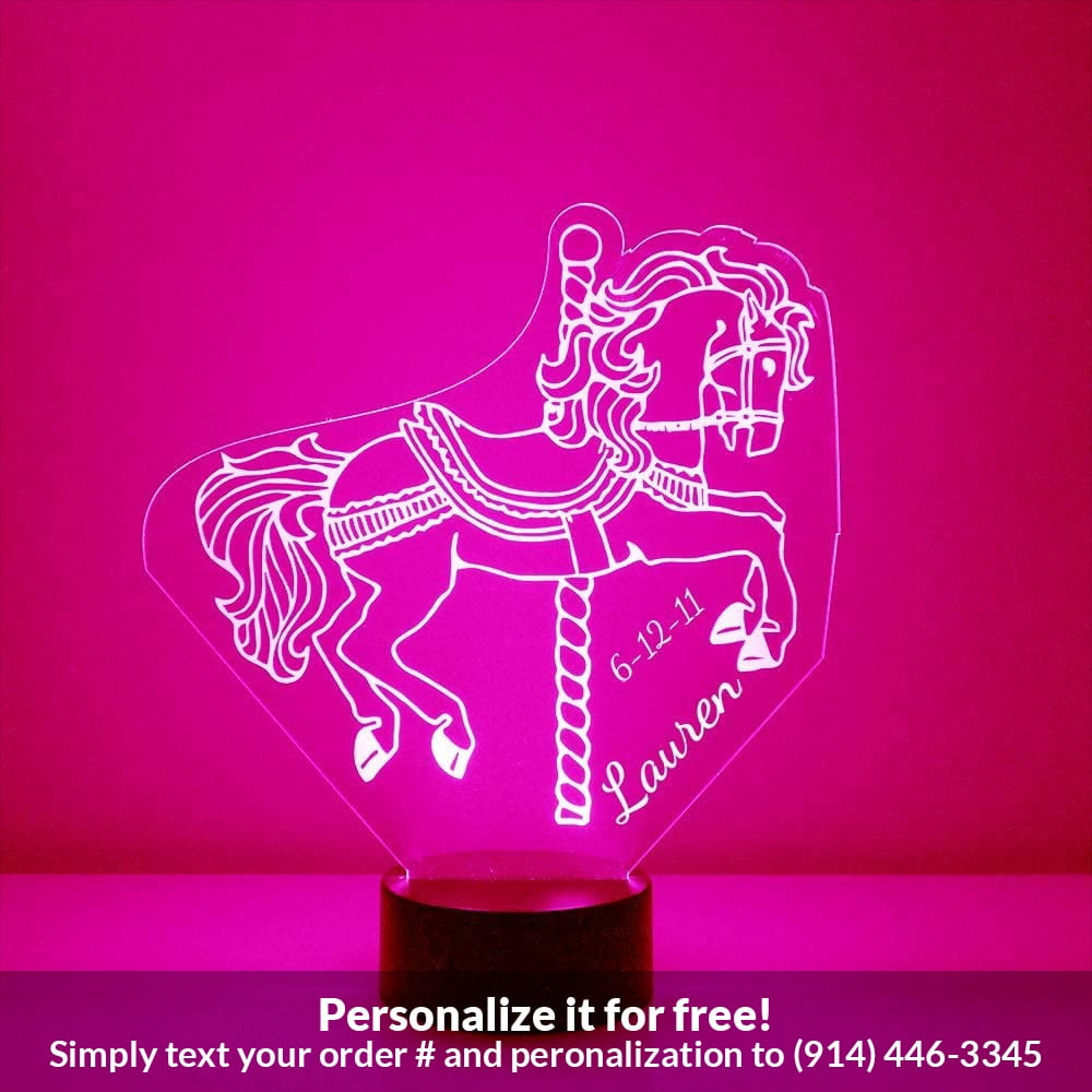Mirror Magic Store Carousel Horse Color Changing Personalized LED Light ...