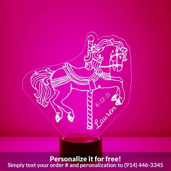 Mirror Magic Store Carousel Horse Color Changing Personalized LED Light with Remote Control