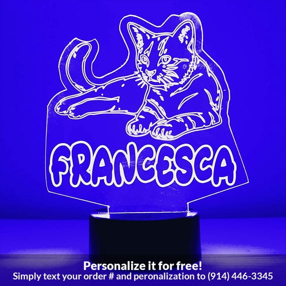 Mirror Magic Store Cat Color Changing Personalized LED Light with Remote Control