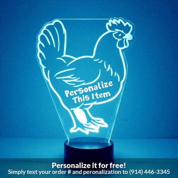 Mirror Magic Store Chicken Color Changing Personalized LED Light with Remote Control