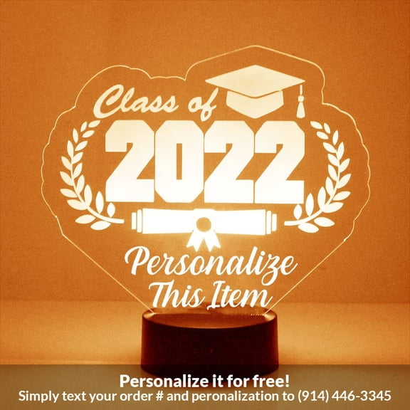 Mirror Magic Store Class of 2022 Graduation Color Changing Personalized LED Light with Remote Control