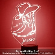 Mirror Magic Store Cowboy Boots Color Changing Personalized LED Light with Remote Control
