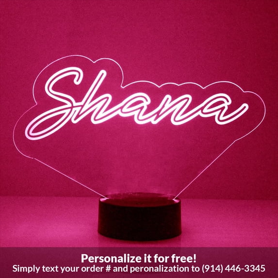 Mirror Magic Store Custom Name - Blue Sign Outline Font Color Changing Personalized LED Light with Remote Control