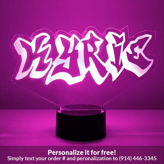 Mirror Magic Store Custom Name - Graffiti Font Color Changing Personalized LED Light with Remote Control