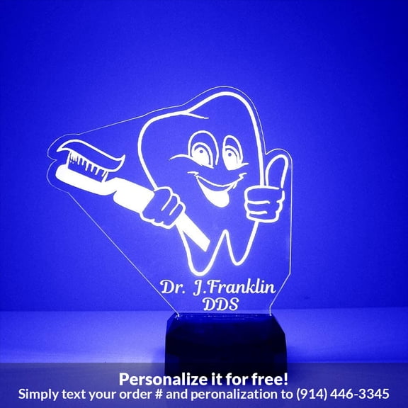 Mirror Magic Store Dentist Tooth Color Changing Personalized LED Light with Remote Control
