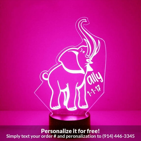 Mirror Magic Store Elephant Color Changing Personalized LED Light with Remote Control