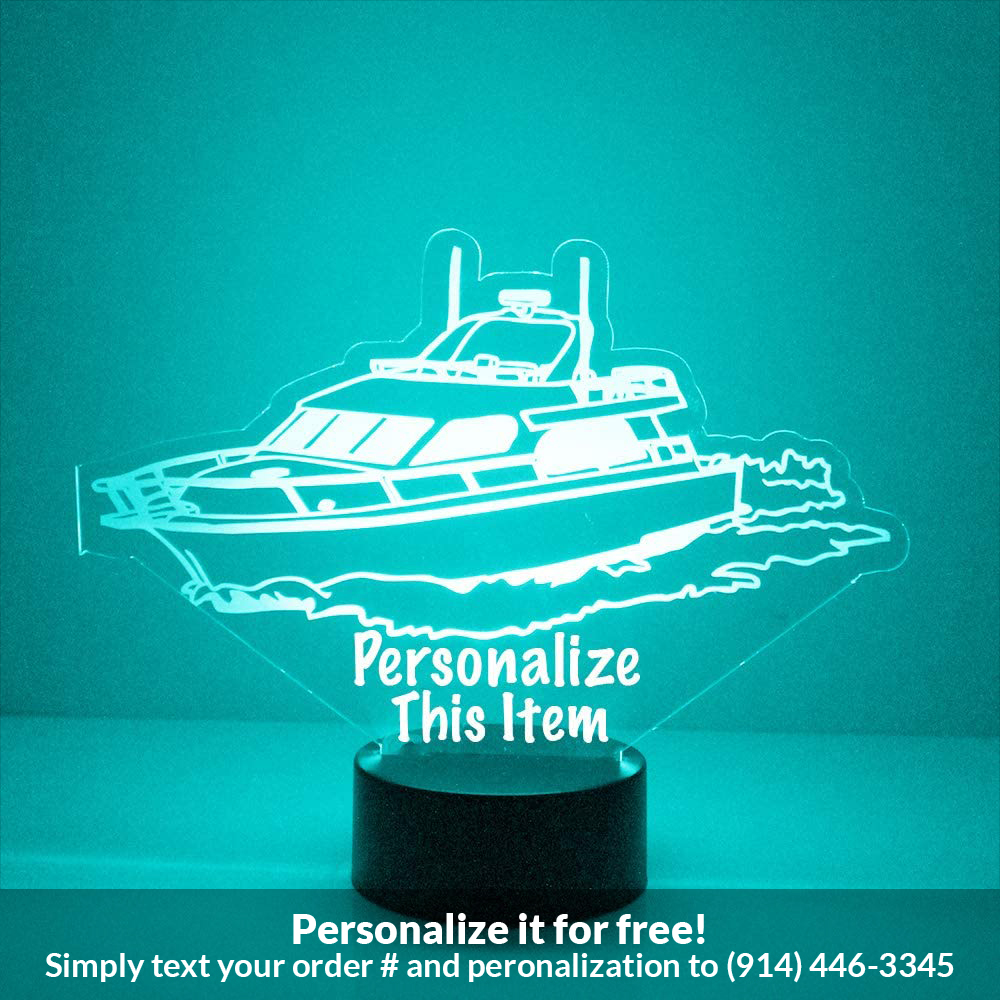 Mirror Magic Store Fishing Boat Color Changing Personalized LED Light with Remote Control