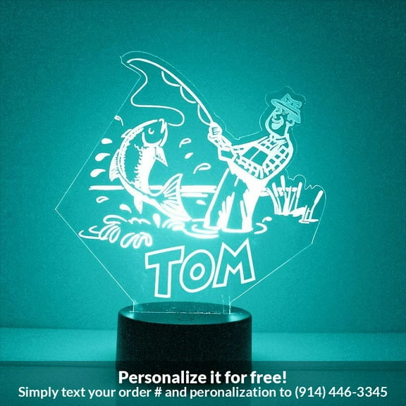 Mirror Magic Store Fishing Color Changing Personalized LED Light with Remote Control