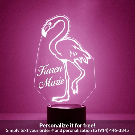 Mirror Magic Store Flamingo Color Changing Personalized LED Light with Remote Control