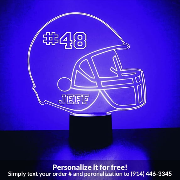 Mirror Magic Store Football Helmet Color Changing Personalized LED Light with Remote Control