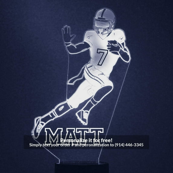 Mirror Magic Store Football Player Color Changing Personalized LED Light with Remote Control