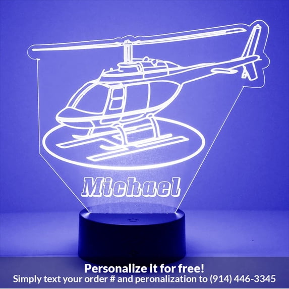 Mirror Magic Store Helicopter Color Changing Personalized LED Light with Remote Control