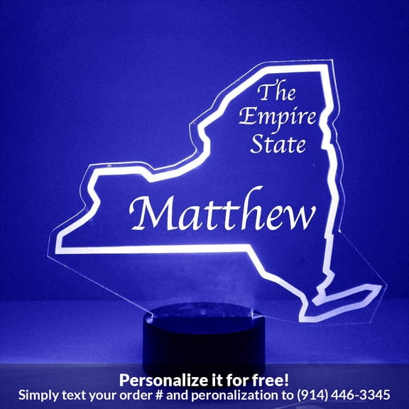 Mirror Magic Store New York State Color Changing Personalized LED Light with Remote Control