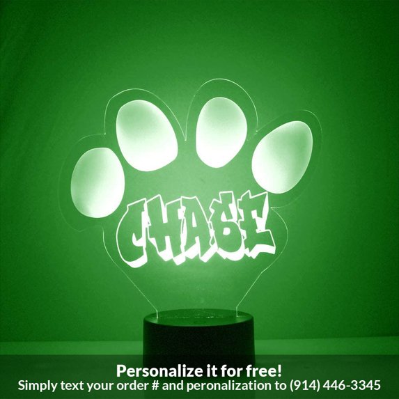 Mirror Magic Store Paw Print Color Changing Personalized LED Light with Remote Control
