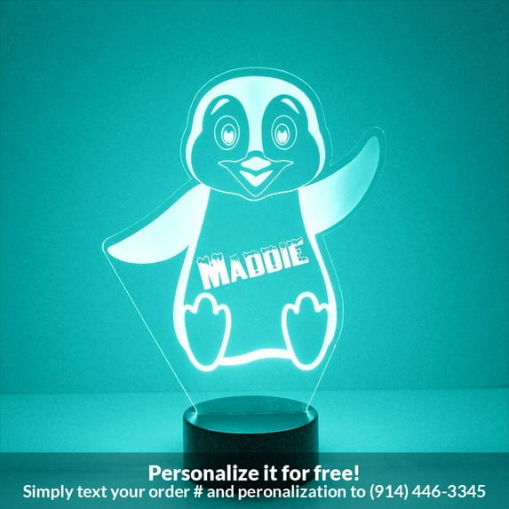 Mirror Magic Store Penguin Color Changing Personalized LED Light with Remote Control