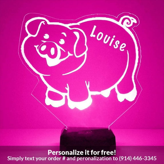 Mirror Magic Store Pig Color Changing Personalized LED Light with Remote Control