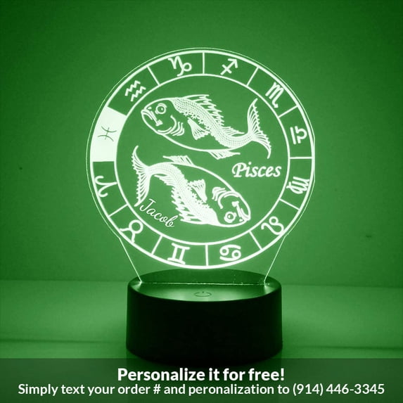 Mirror Magic Store Pisces Color Changing Personalized LED Light with Remote Control