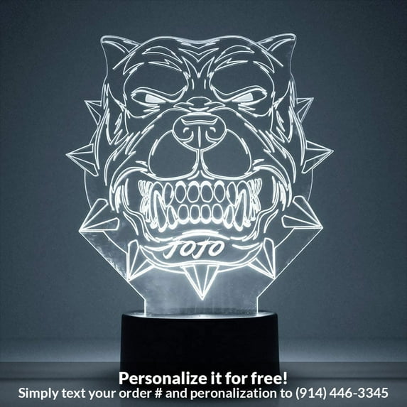 Mirror Magic Store Pitbull Color Changing Personalized LED Light with Remote Control