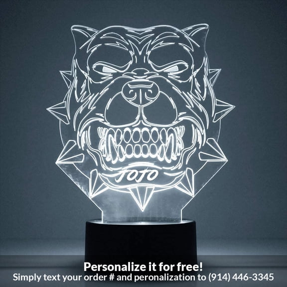 Mirror Magic Store Pitbull Color Changing Personalized LED Light with Remote Control