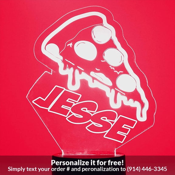 Mirror Magic Store Pizza Color Changing Personalized LED Light with Remote Control