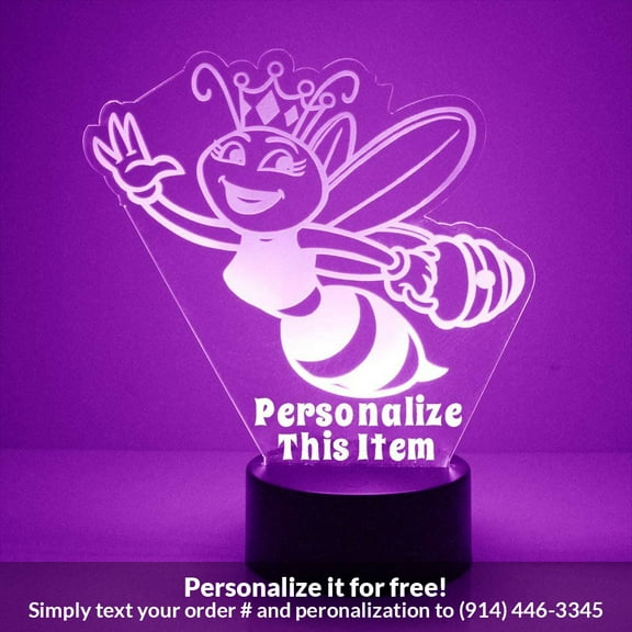 Mirror Magic Store Queen Bee Color Changing Personalized LED Light with Remote Control