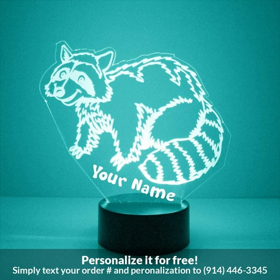 Mirror Magic Store Raccoon Color Changing Personalized LED Light with Remote Control
