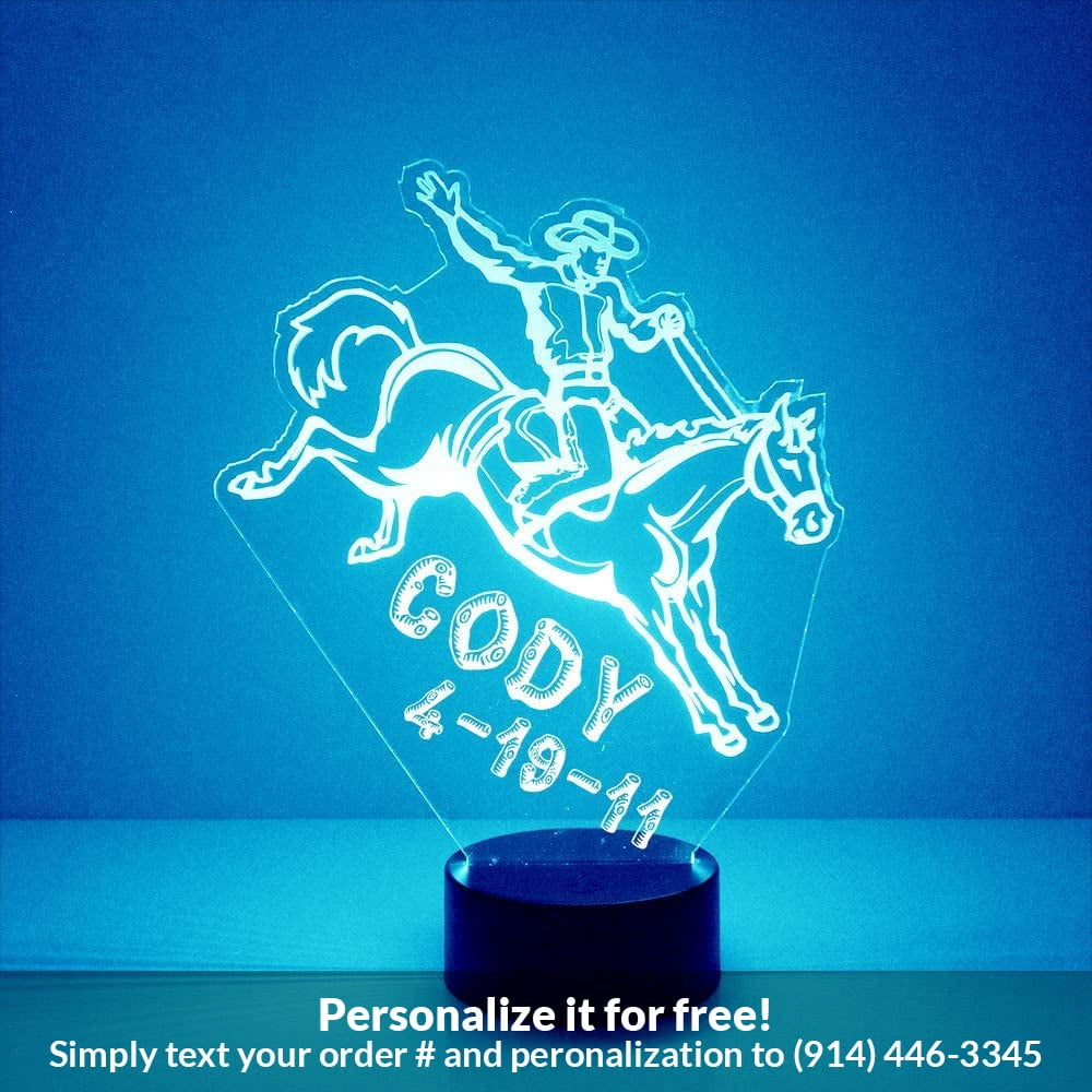 Mirror Sign Rodeo Mirror Magic Store Rodeo Rider Color Changing Personalized LED Light ...