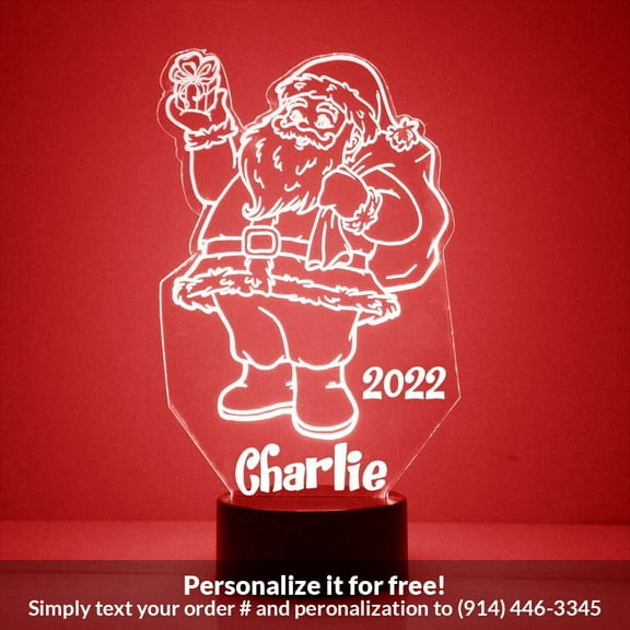 Mirror Magic Store Santa Color Changing Personalized LED Light with Remote Control