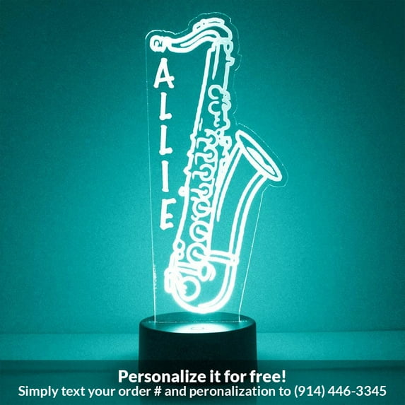 Mirror Magic Store Saxophone Color Changing Personalized LED Light with Remote Control