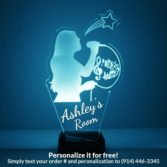 Mirror Magic Store Singer Color Changing Personalized LED Light with Remote Control