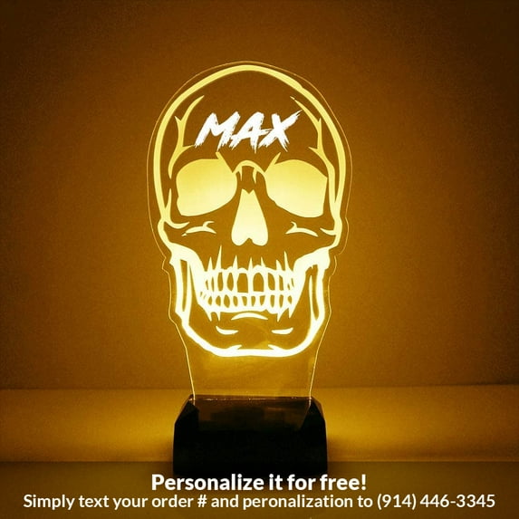 Mirror Magic Store Skull Color Changing Personalized LED Light with Remote Control