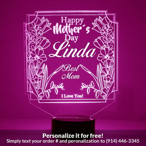 Mirror Magic Store Super Mom Color Changing Personalized LED Light with Remote Control