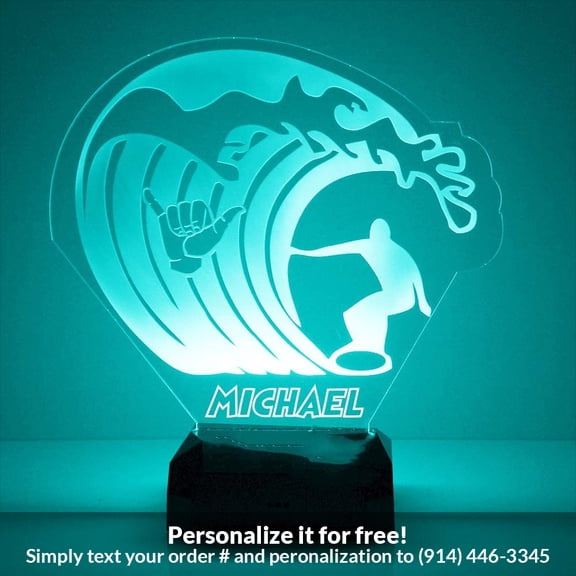 Mirror Magic Store Surfer Color Changing Personalized LED Light with Remote Control