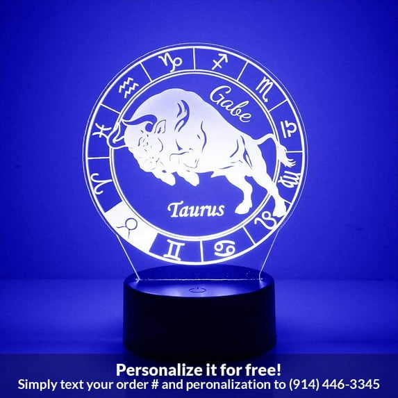 Mirror Magic Store Taurus Color Changing Personalized LED Light with Remote Control