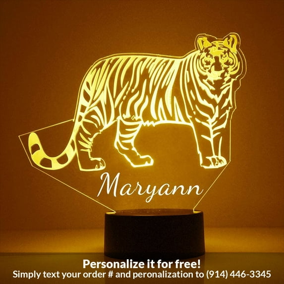 Mirror Magic Store Tiger Color Changing Personalized LED Light with Remote Control