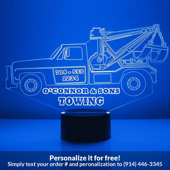 Mirror Magic Store Tow Truck Driver Color Changing Personalized LED Light with Remote Control