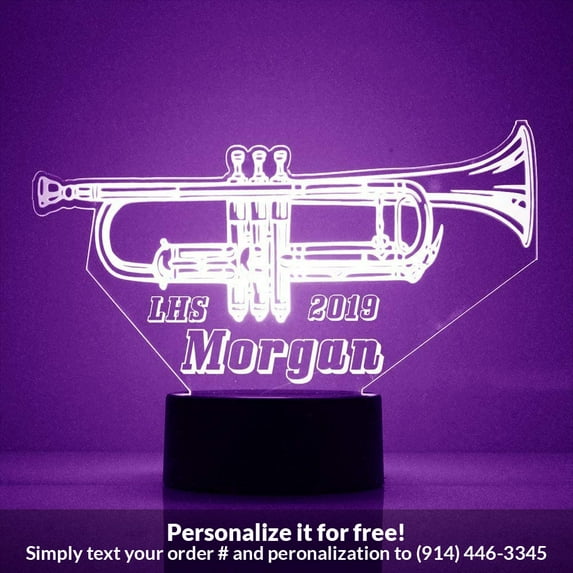 Mirror Magic Store Trumpet Color Changing Personalized LED Light with Remote Control