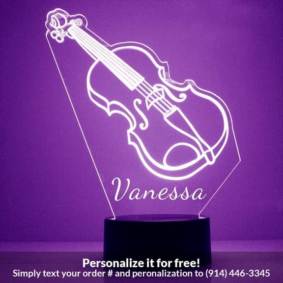 Mirror Magic Store Violin Color Changing Personalized LED Light with Remote Control