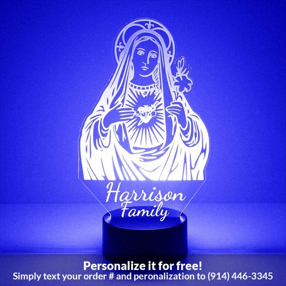 Mirror Magic Store Virgin Mary Color Changing Personalized LED Light with Remote Control