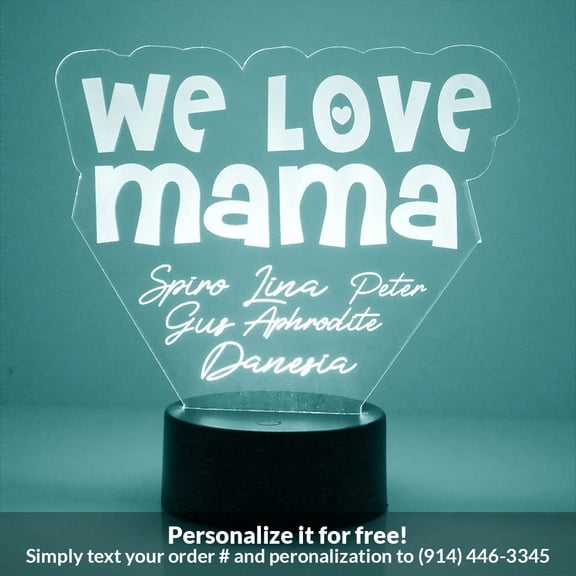 Mirror Magic Store We Love Mama Color Changing Personalized LED Light with Remote Control