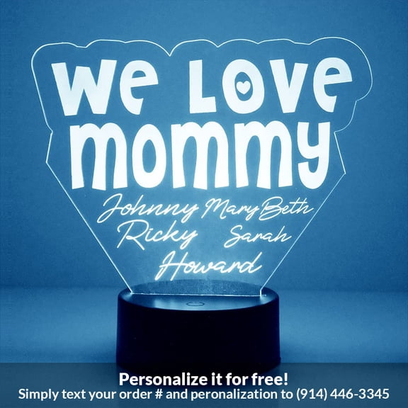 Mirror Magic Store We Love Mommy Color Changing Personalized LED Light with Remote Control