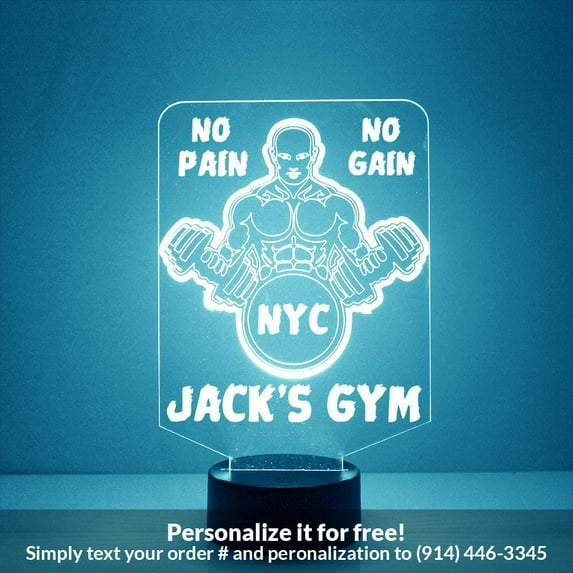 Mirror Magic Store Weightlifter Color Changing Personalized LED Light with Remote Control