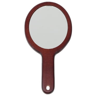 FRCOLOR Barber Hairdressing Handheld Mirror Brown 1Pack 11.0x5.3in