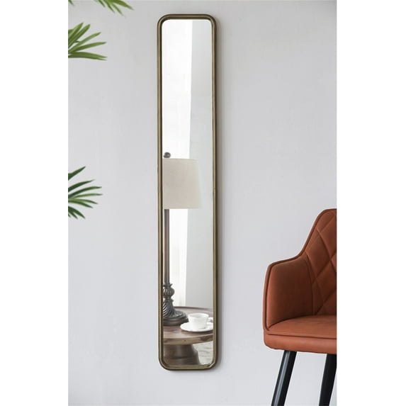 Mirror, Mirror Full Length with Antique Gold Metal Frame, Wall Mirror, Long Bathroom Mirror, 47" x 8" Mirrors for Wall Hallway Living Room Bedroom Bathroom, Gold