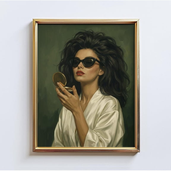Mirror Mood Glam Vanity Portrait Wall Art Home Decor