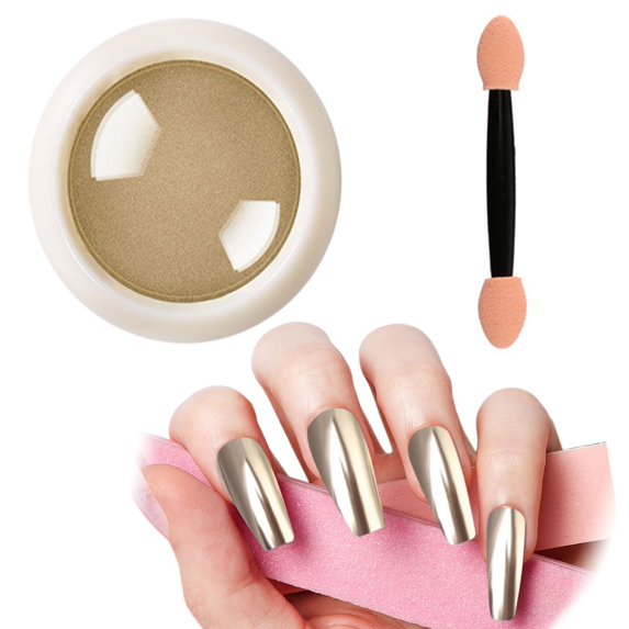 Mirror Nail Powder #01 - Super Bright Local Gold Solid Mirror Nail Powder, Electroplating Chrome Pigment, Nail Powder Easter Mother'S Day Stive Nail Makeup Organizers