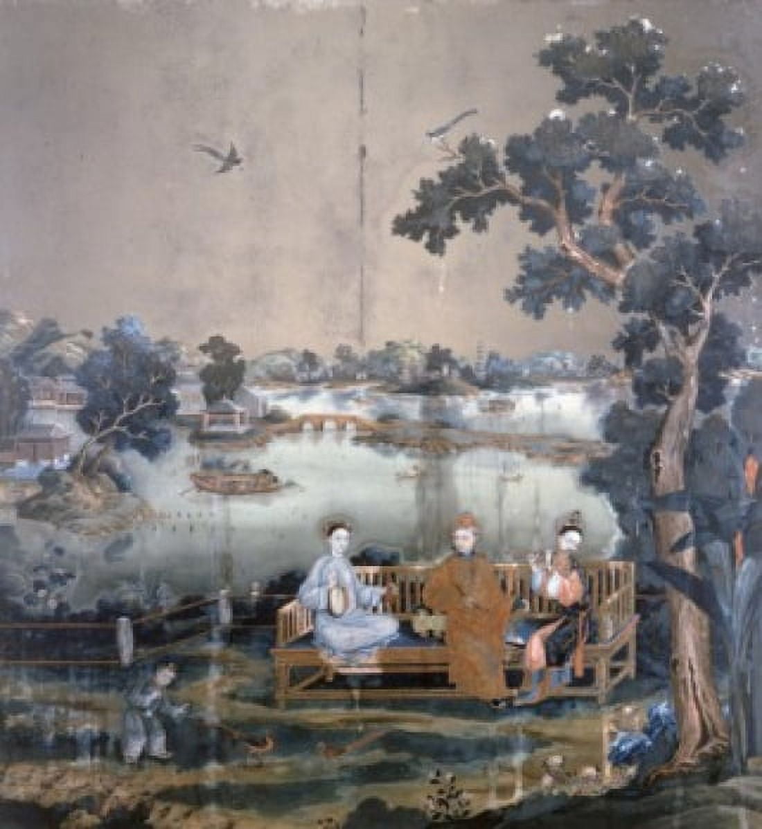 Mirror Painting Emperor Qianlong (1711-1799 Chinese) Canvas Art - Emperor Qianlong (18 x 24)