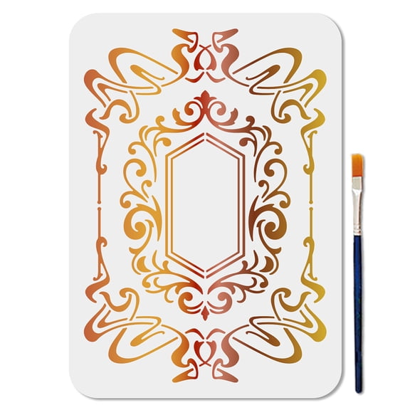 Mirror Pattern Frame Stencil Reusable Vintage Mirror Floral Pattrern Stencils