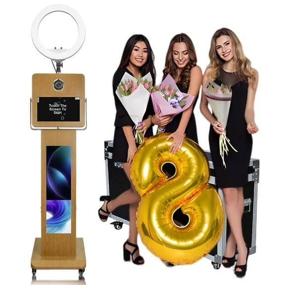 Mirror Photo Booth 15.6inch Touch Screen Selfie Machine with 29inch LCD Display Machine for Events