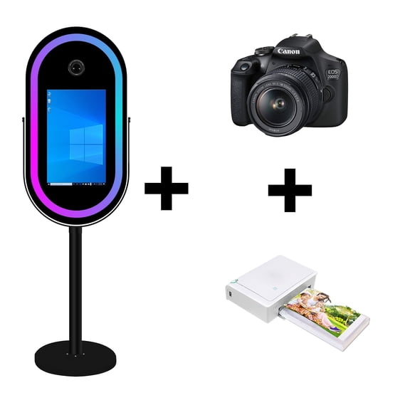 WideMeet Mirror Photo Booth with 21.5"LCD Touch Screen Portable Magic Mirror Selfie for Wedding Party